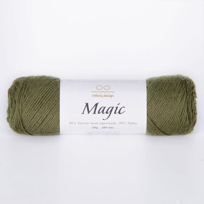 Infinity Design Magic (9573 MOSE GREEN) 80% мериносовая шерсть superwash, 20% нейлон 50 гр/210 м